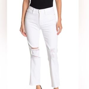 Frame Cropped High Waisted White Jeans NWOT